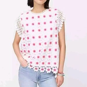 J. Crew floral crochet top S